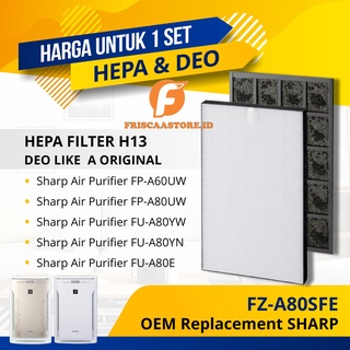 Compatible SHARP FZ-A80SFE HEPA & Carbon Active Filter - FU-A80Y