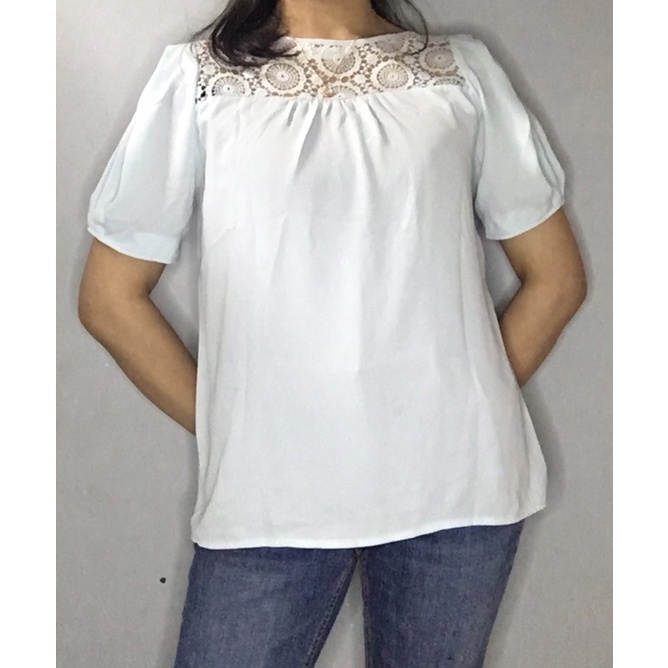 Blouse Sifon/Blouse Lengan Balon/Blouse Lengan Pendek