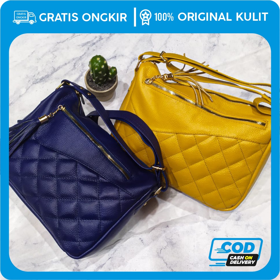 Tas Wanita selempang kulit asli tas papirut asli garut tas slempang wanita premium Tas Kulit Asli ke