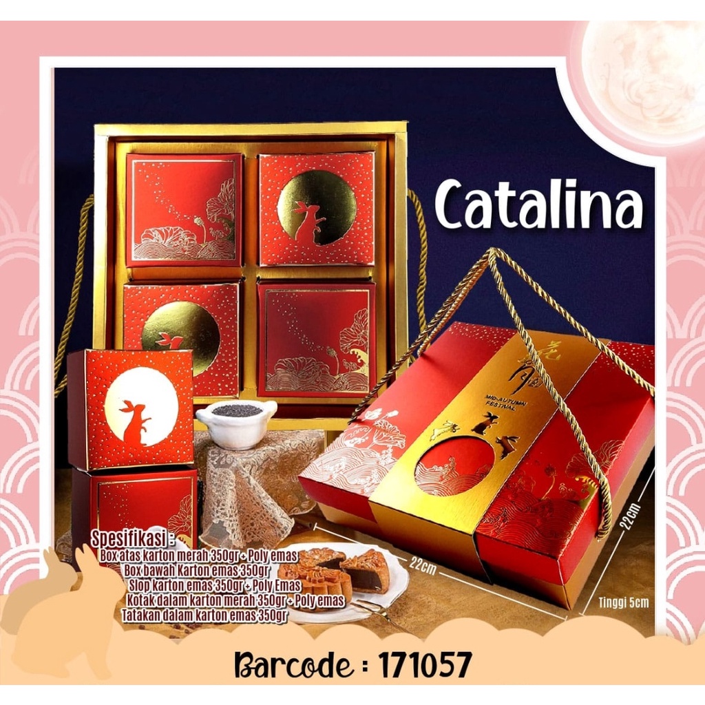 

box kue catalina moon cake atau kue lainnya satuan