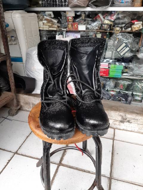 Sepatu Pdl Jatah Polisi / Sepatu Kulit Jeruk Original Polri