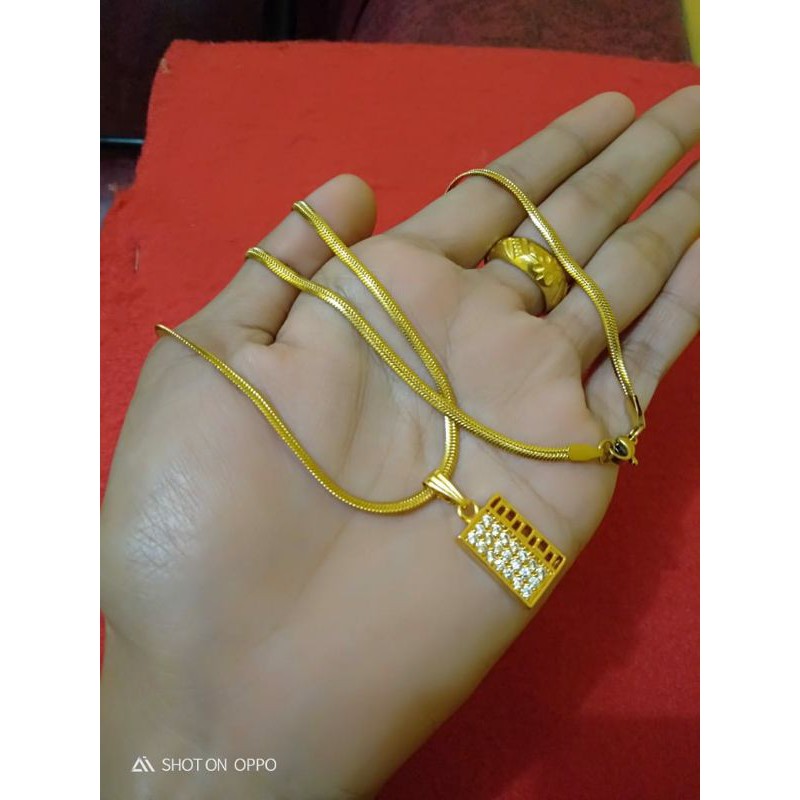 kalung titanium kombinasi liontin xp prem