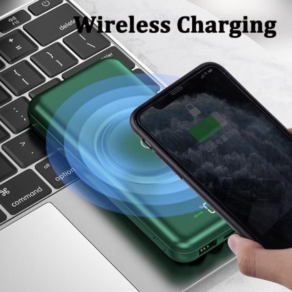 CCA Powerbank 20000mAh Wireless Charger For iPhone 11 X XR Huawei mate30 LED Display With 4 Cables P