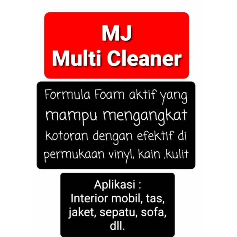 Pembersih interior foam tanpa air MJ 400 mili  Pembersih Interior mobil /jok/dashboard/plafon