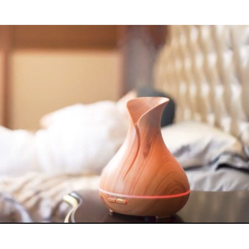 Real Pic Humidifier 400ml Aroma Aromatherapy Therapy Air Wooden Flower Pelembab Udara HUMI H217 Kayu