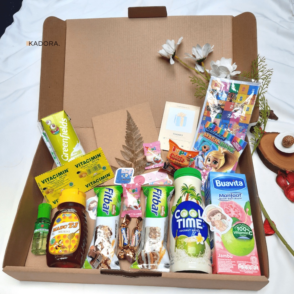 

KADORA GIFTBOX / KADO / HAMPERS PAKET ISOMAN PENINGKAT IMUN DENGAN VITAMIN C MADU SUSU KAYU PUTIH