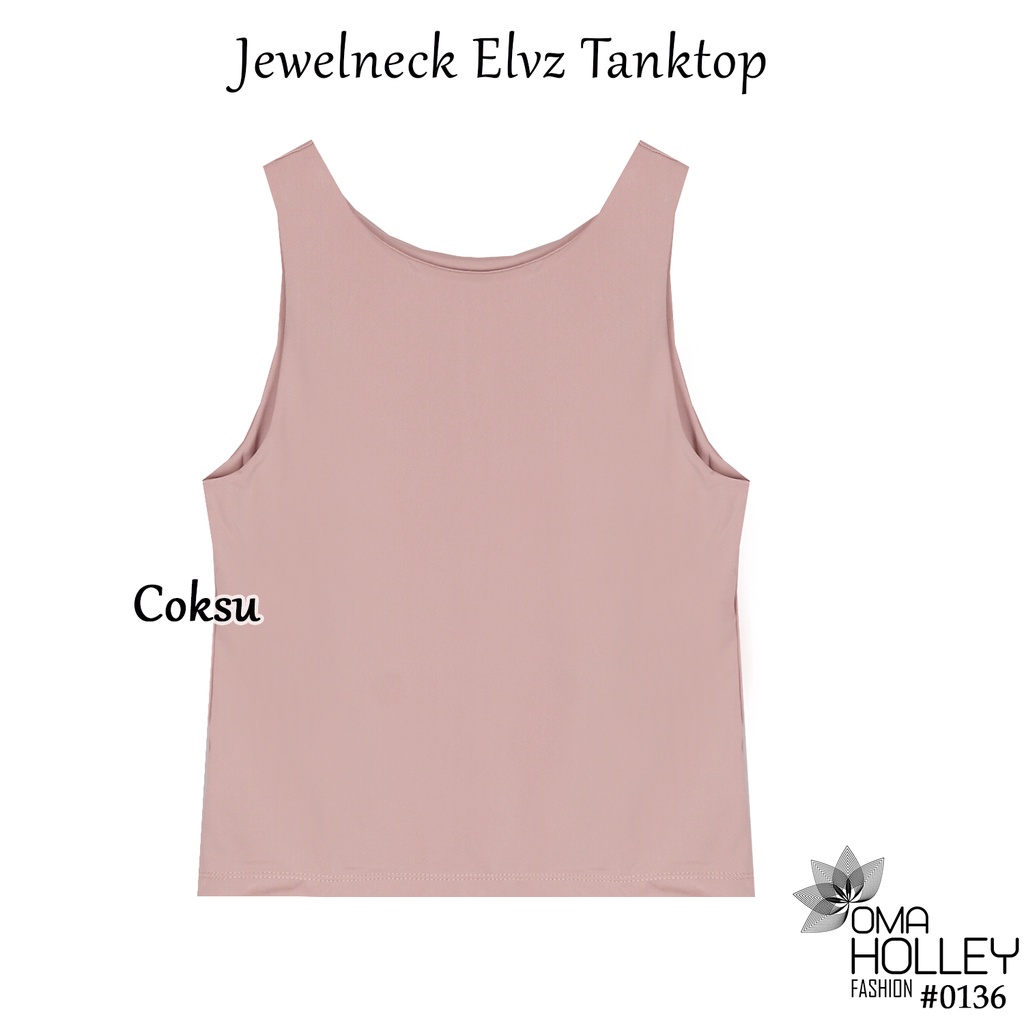 (COD) OH Fashion Tank top Gwen Wanita jewelneck elvz #0136-03-Coksu