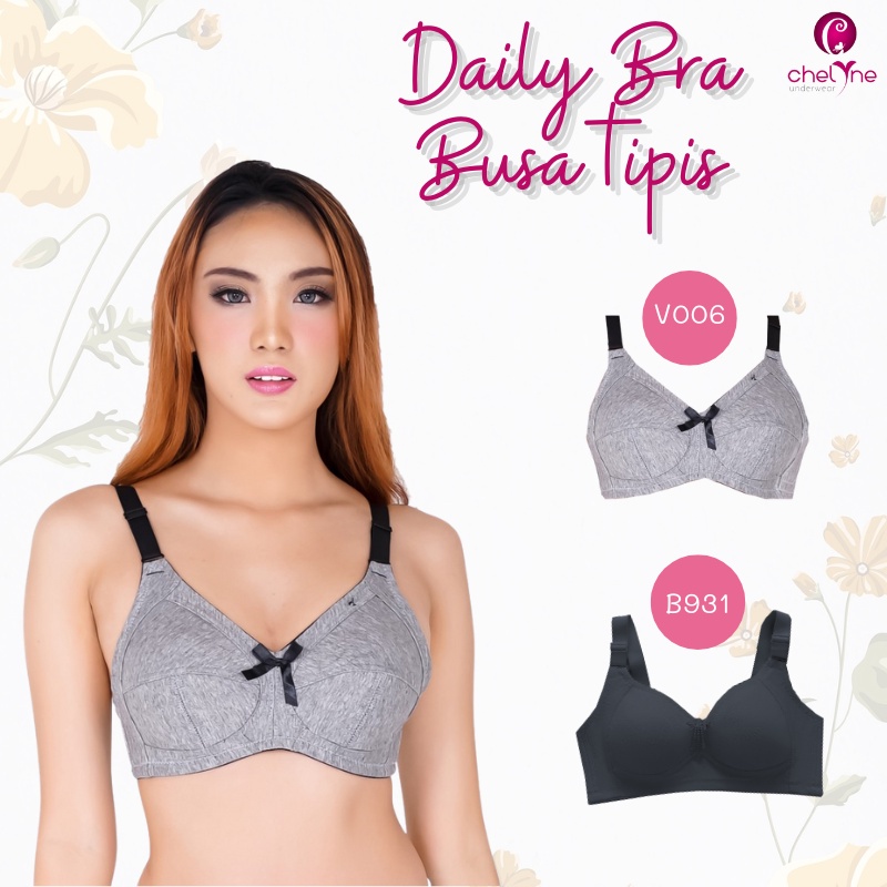 BH Chelyne Busa Tipis Harian V006 / B931 Tanpa Kawat - Big Size Daily Bra