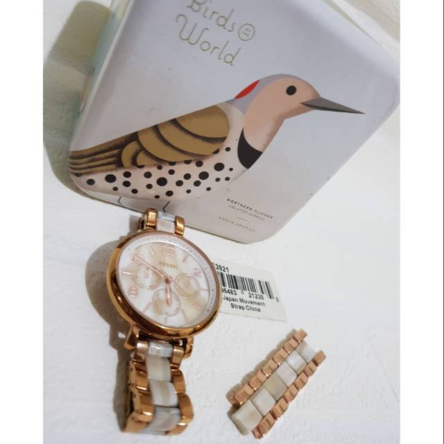 Jam tangan wanita bahan keramik fossil original preloved