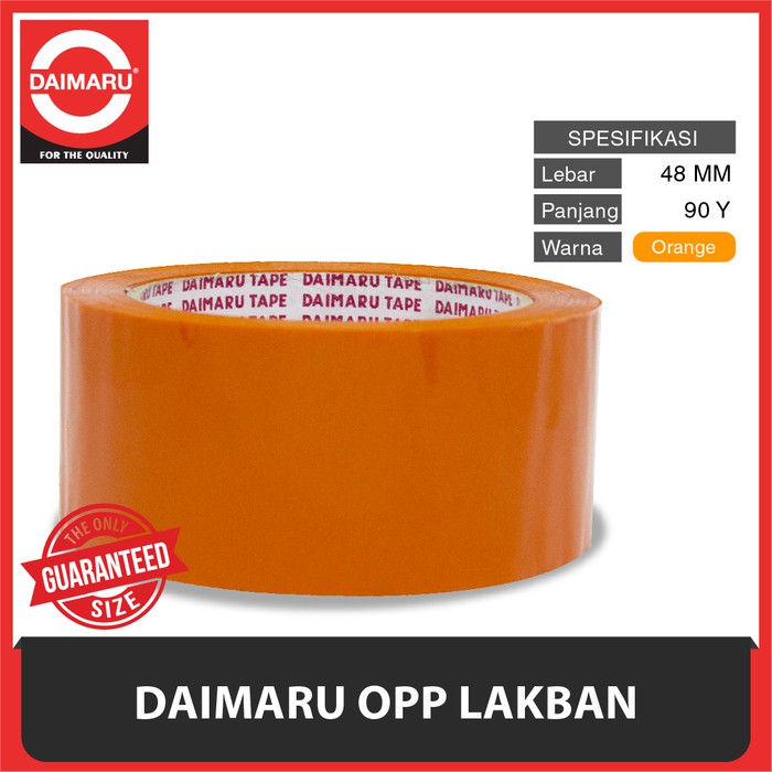 DAIMARU TAPE - LAKBAN - ORANYE/ORANGE POLOS - 2 INCHI 90 YARD