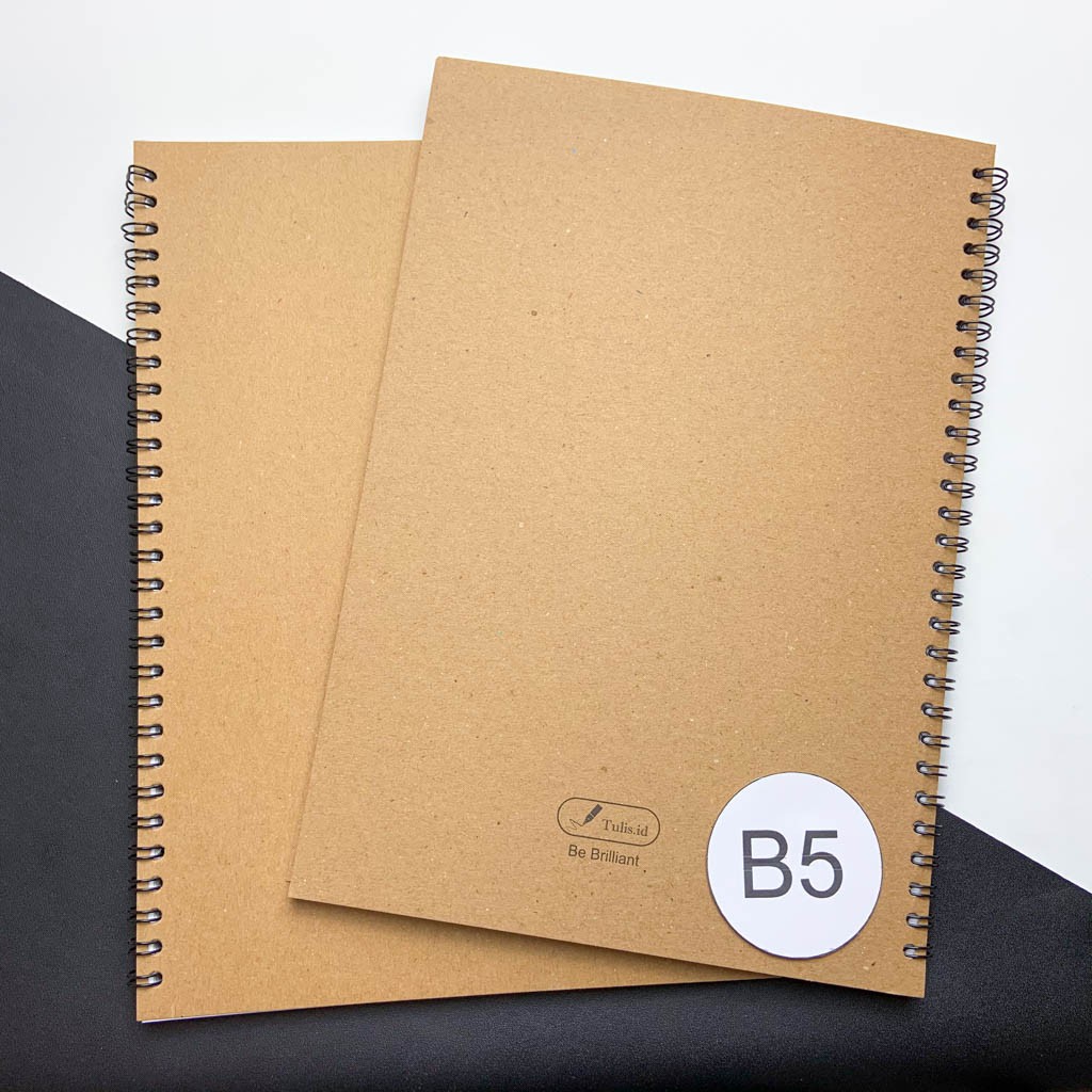 

[TULIS.ID] Basic White Paper Kraft Spiral Notebook B5 Blank Grid Dotted Ruled Buku Catatan Spiral