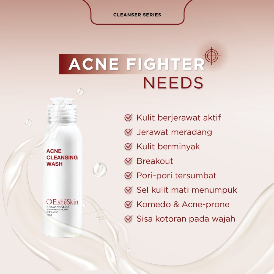 BPOM ELSHESKIN ACNE CLEANSING WASH 100ML / SABUN MUKA JERAWAT ELSHE SKIN / SYE