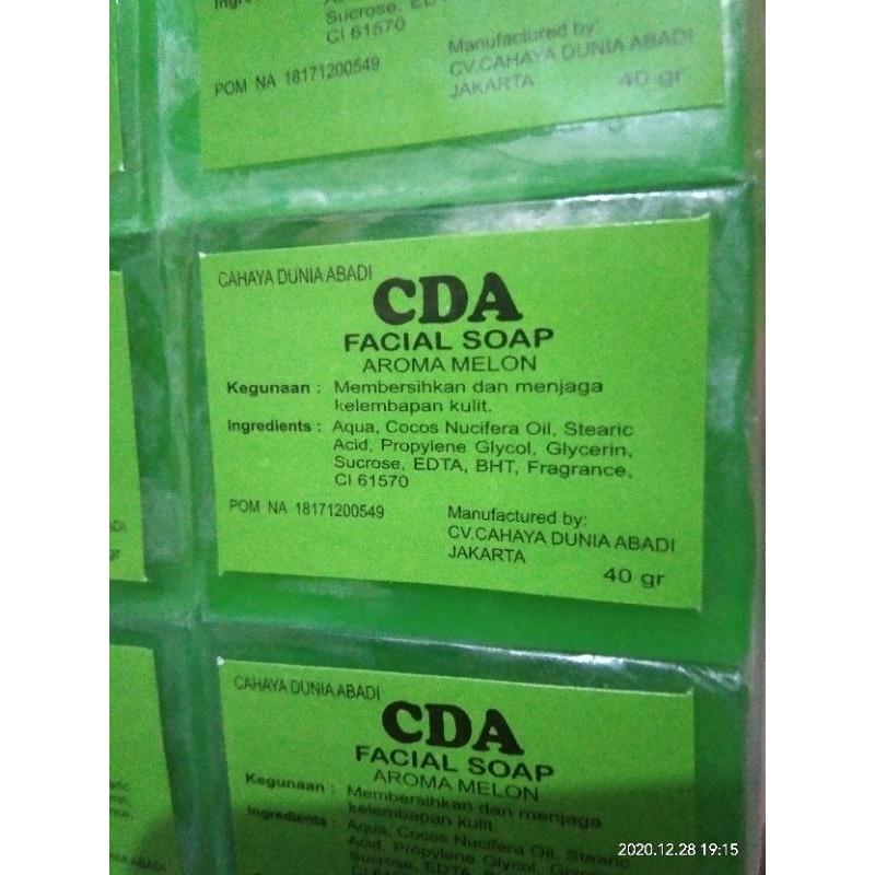 Sabun CDA /sabun cream AQ UV whitening saop / BPOM ORI