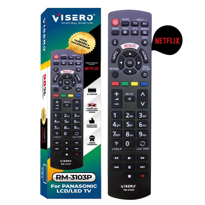 Remot Remote Tv Panasonic LED LCD / Smart Tv Visero Tanpa Program RM 3103P