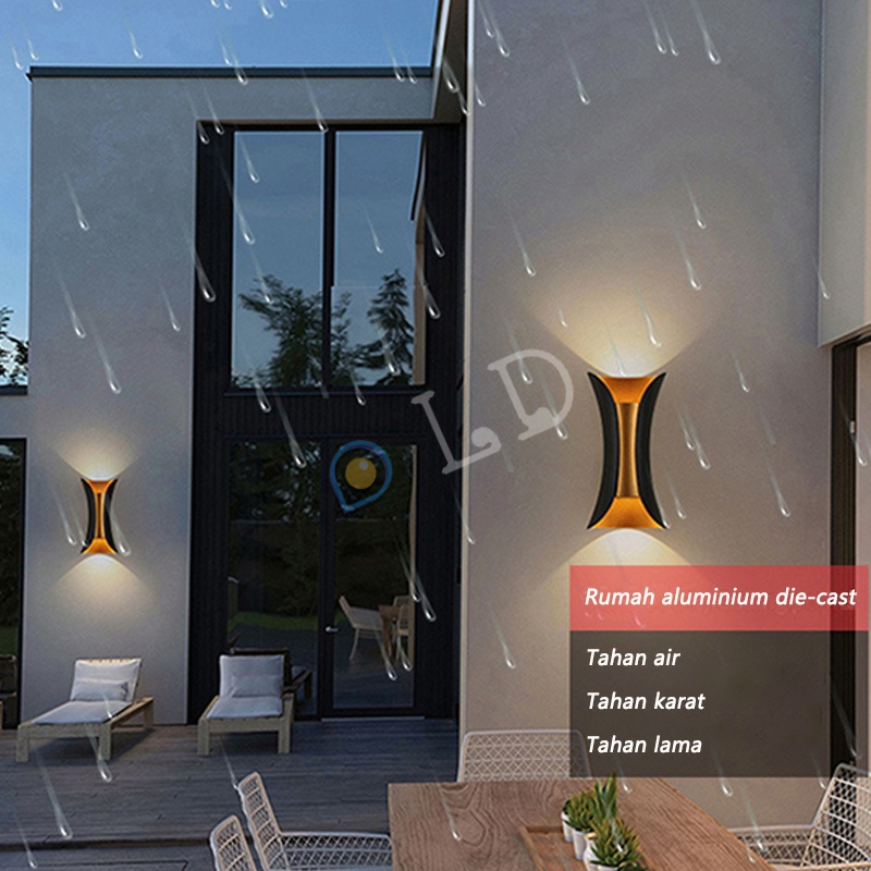 [COD] Lampu Dinding Modern Minimalis Lampu Pagar Lampu Teras Lampu Taman 220V Anti Air Warm White Lampu LED carport teras anti air minimalis garasi Dekorasi Rumah Waterproof Warm White LED outdoor waterproof wall lamp Garden Porch Light Lighting Aluminum