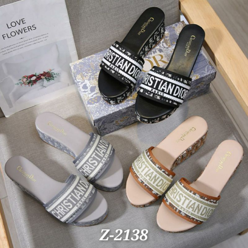 BEST SELLER!! SANDAL WANITA SLOP WEDGES 6D1oR  Kode : Z2138