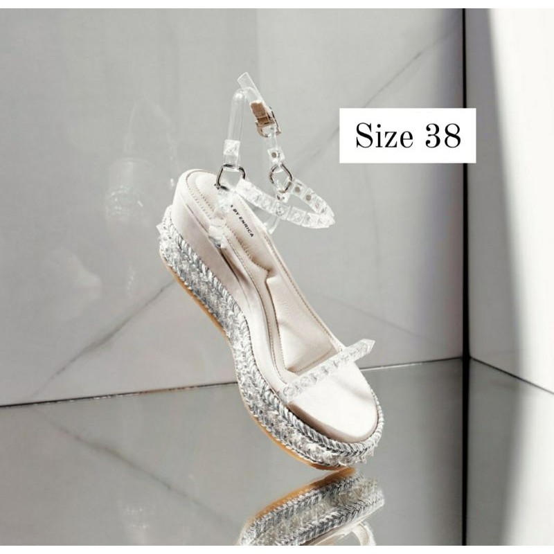 (BOOKED) Valencia by Enrica Crystal Ruby Wedges size 38