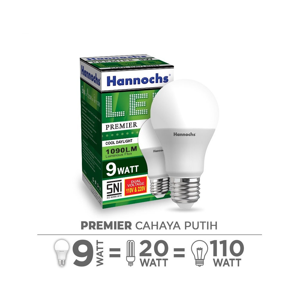 Hannochs Lampu LED Premier 9 Watt - Cahaya Putih