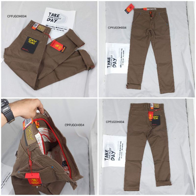 Celana panjang slimfit pria OXY HUGO original  Chinos Soft