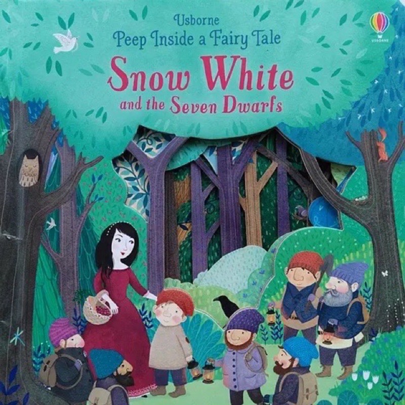 Usborne peep inside a fairy tale snow white and seven dwarfs - buku import anak - kado anak cewek