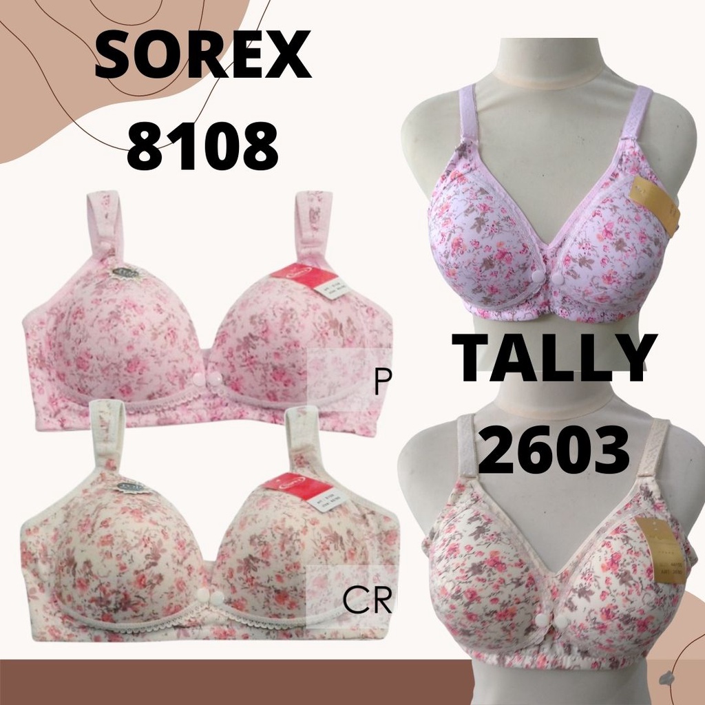 BRA MENYUSUI SOREX tanpa kawat 8108 Nursing BH 2630 kancing depan 36 38 40 42 44 busa BTK