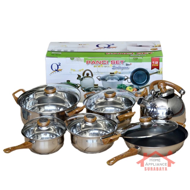 Panci Set Serbaguna Q2  12 PCS Q2  8212 Q2  8212 Shopee 