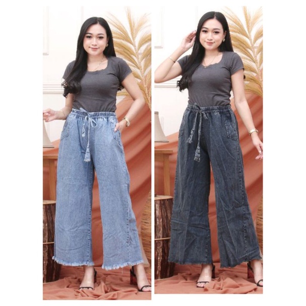 CELANA KULOT JEANS RAWIS SNOWBLACK // KULOT JEANS RAWIS SNOW ACID // HIGHWAIST KULOT JEANS SNOW