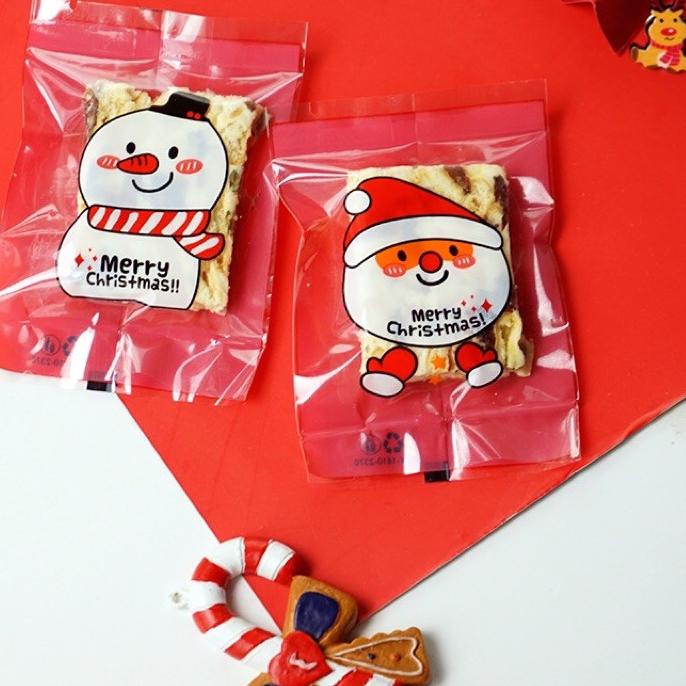 

TERBARU 100pcs PLASTIK CHRISTMAS NATAL COOKIES PACKAGING 7x10 3NY'