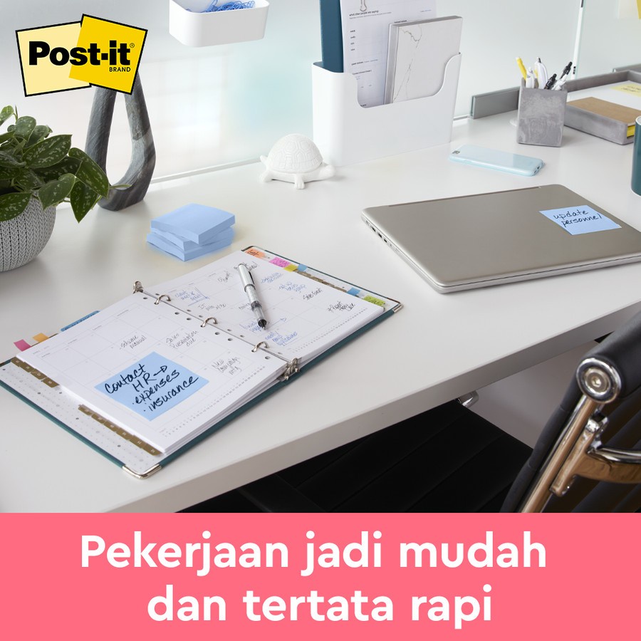 POST IT 3M 654-1CB Original Cloud Blue 76x76 1 Pad 100 Lembar