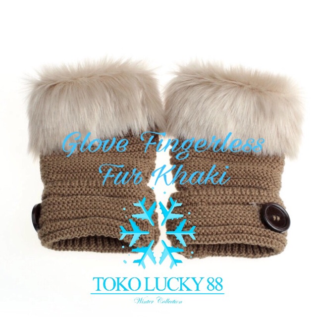 IMPORT Glove Fingerless Fur Sarung Tangan Winter Musim Dingin Bulu Lembut Fingerless Fur