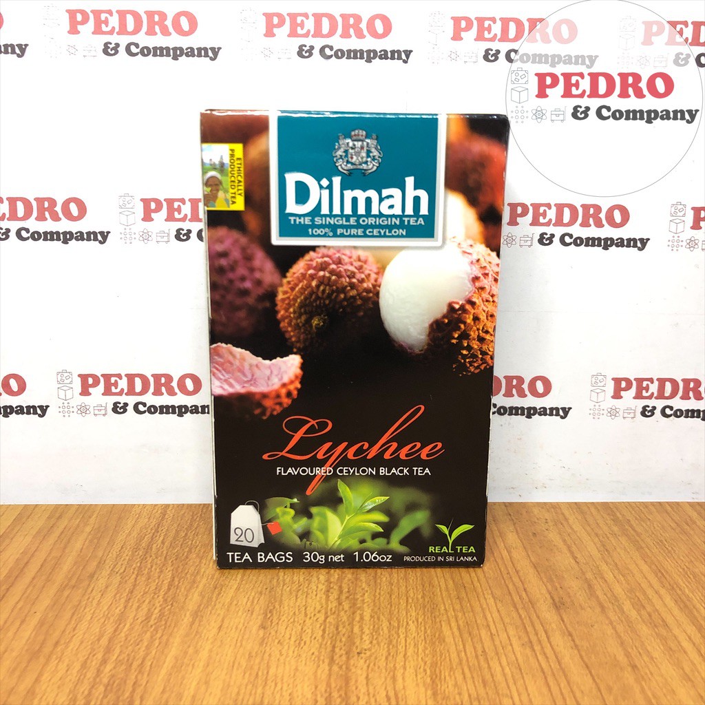 

Dilmah lychee flavoured ceylon black tea (20 tea bag) 30 gram - teh