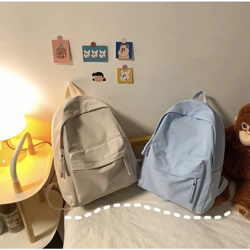 [COD] Ransel Polos Wanita Pria Tas Sekolah Warna Hitam Polos Tas Sekolah SMA SMP termurah