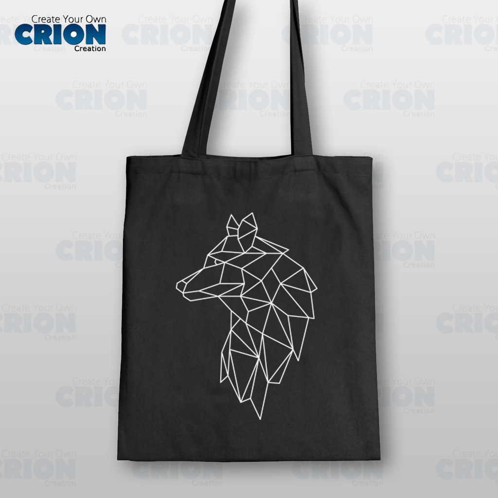 Totebag Drill Printing - Animal Lineart Series - Souvenir/Kado/Hadiah - By Crion