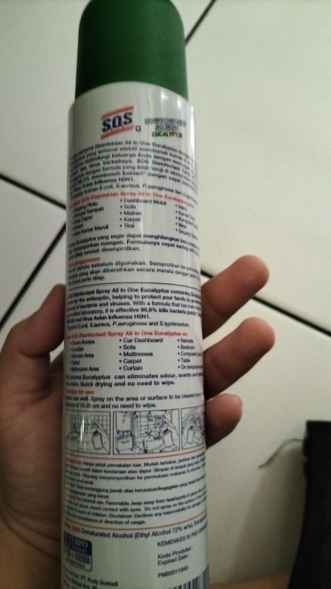 Sos Disinfectant Spray All In One Eucalyptus 250ml