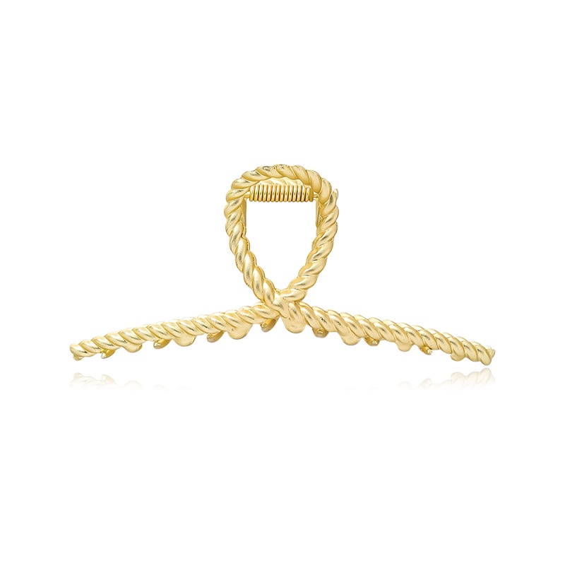 Korean Elegant Ins Style Simple Metal Gold Color Alloy Women Hair Clip Headwear