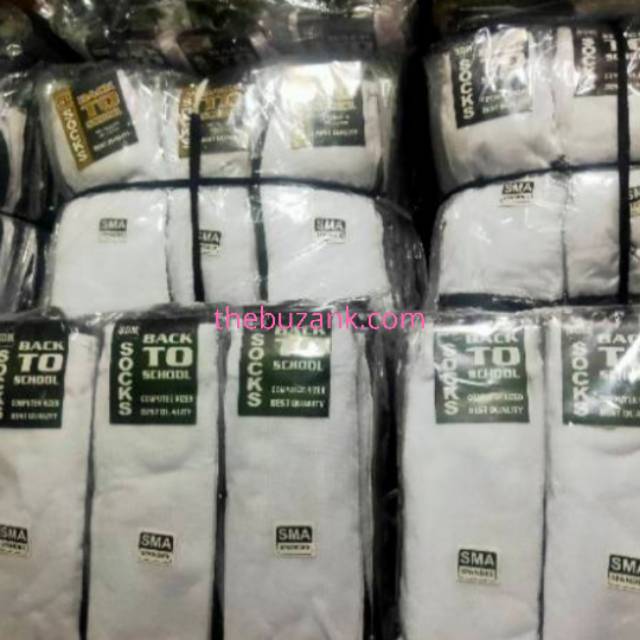  KAOS KAKI SEKOLAH HITAM PUTIH  SMA 12 PASANG Shopee Indonesia