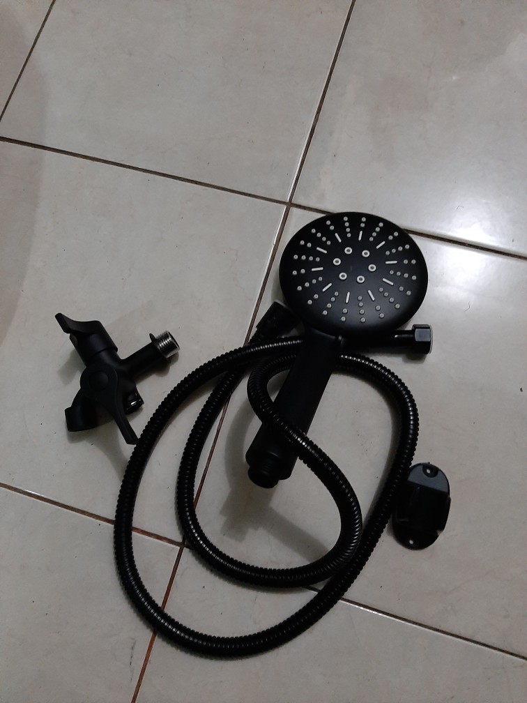 Paket Shower Black Hitam + Kran Cabang Promo