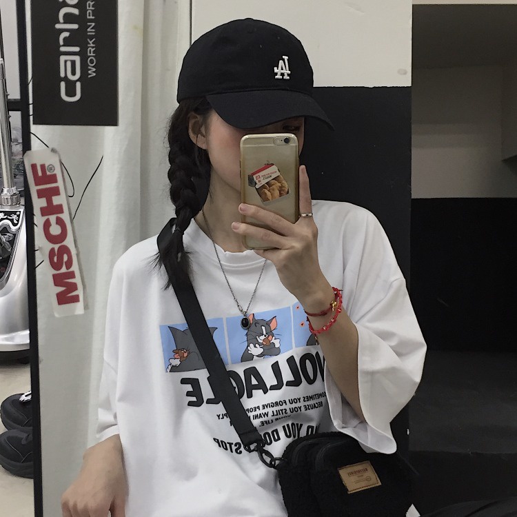 [littlecrab] Kaos Oversize Kucing Tikus Wollagle And You Don't Stop Kaos Couple Akur Berkualitas Cat Mouse Cute T-shirt Lucu Unik Love Korean Style