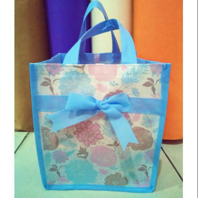 

[Souvenir Tas] Bahan Kain Spunbond Motif pita | MINIM 60 pcs