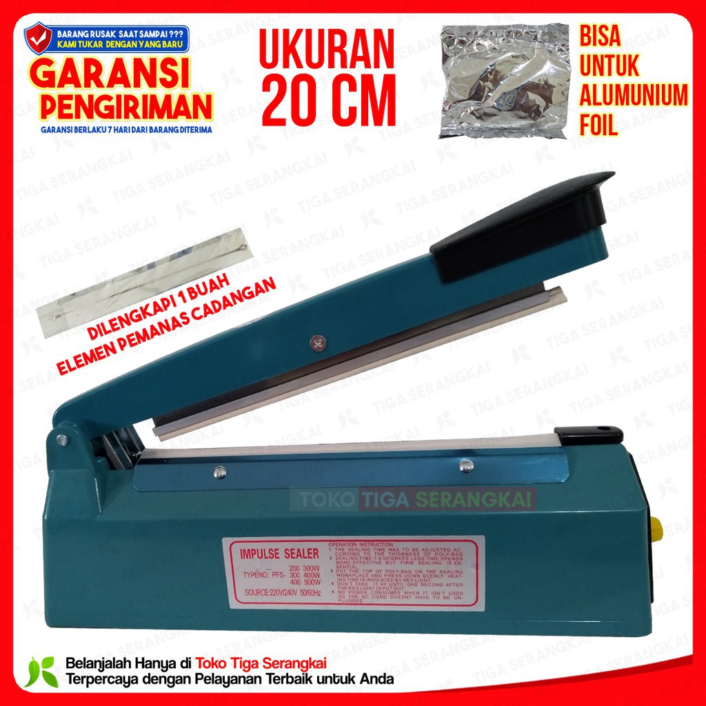 Q2 Impulse Sealer PFS-200 Pres Plastik 20 Cm/Mesin Pres Plastik/Alat Pres Plastik/Pres Plastik