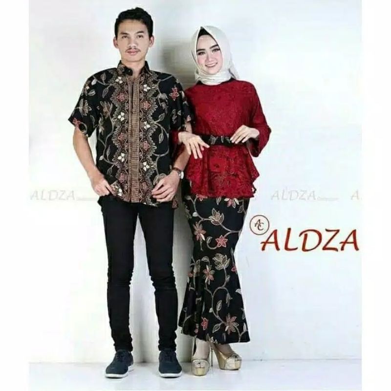 SET BAJU KEBAYA COUPLE/KEBAYA AURORA BATIK/KEMEJA SEMI SUTRA/COUPLE BATIK