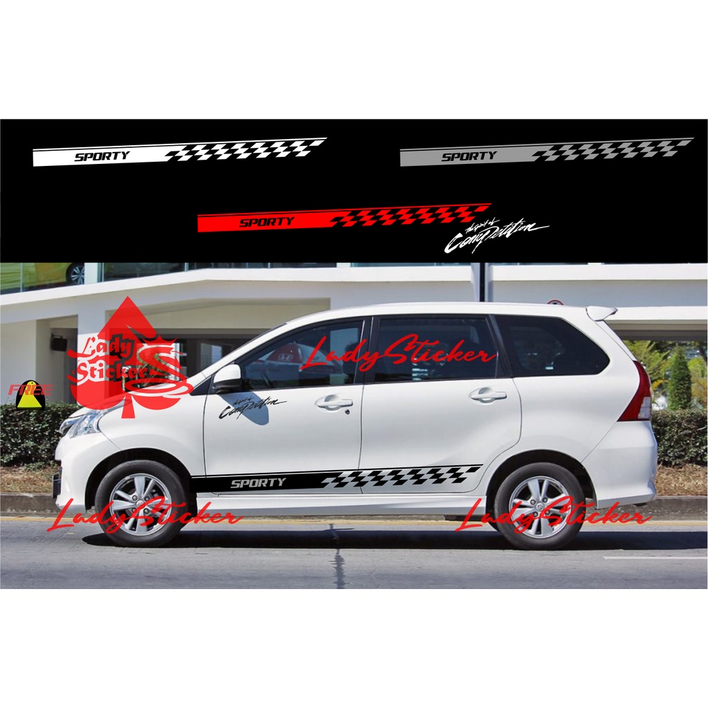 Jual Sticker Stiker Mobil Avanza Xenia Veloz Sticker Stripe List Sporty