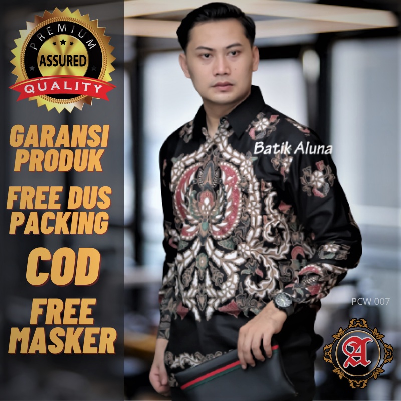 Batik Pria Lengan Panjang Modern Premium Full Furing Original Produksi Batik Aluna Solo PCW 007
