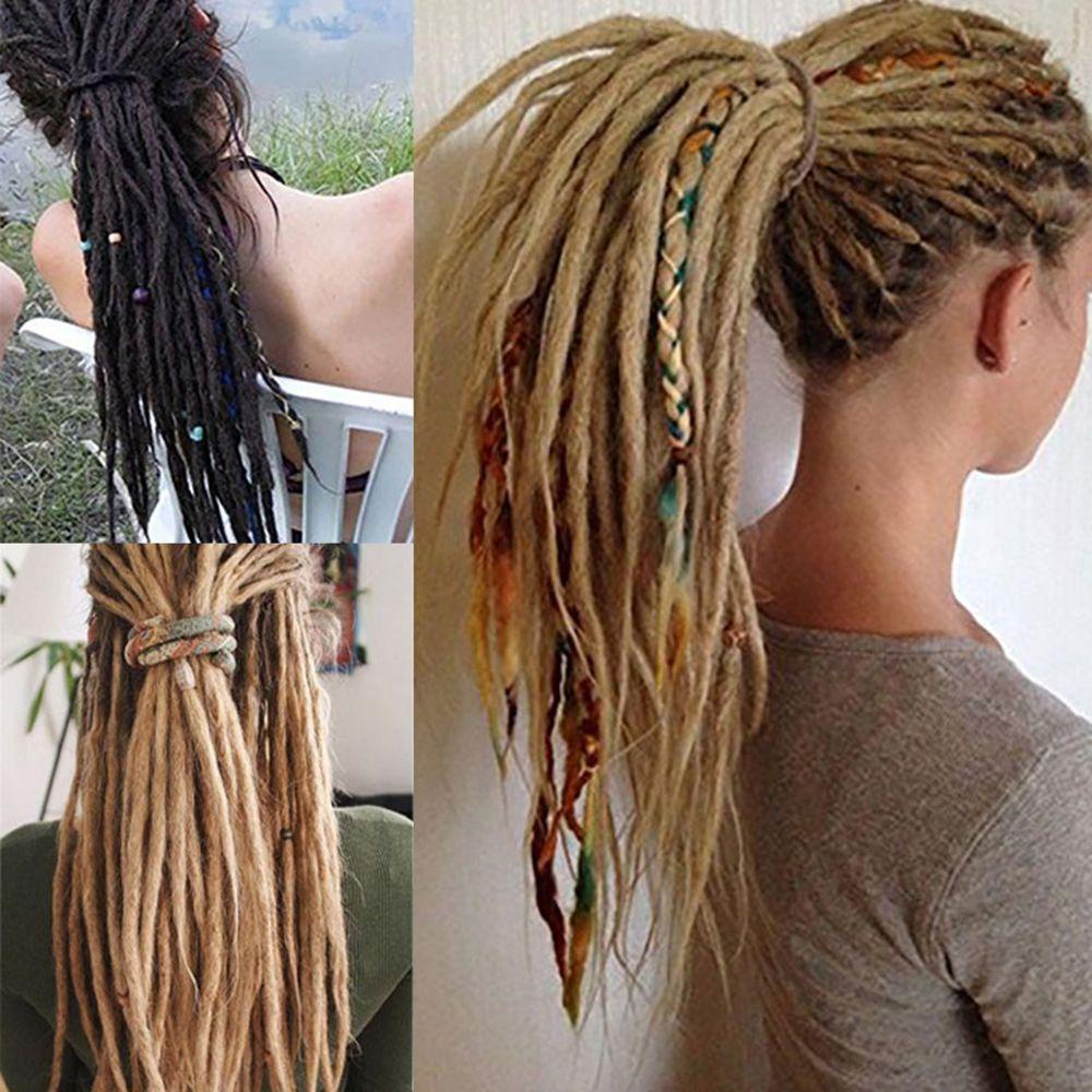 Needway Rambut Ekstensi Rock Fashion Reggae Mengepang Rambut Gimbal Buatan Tangan Mengepang Rambut