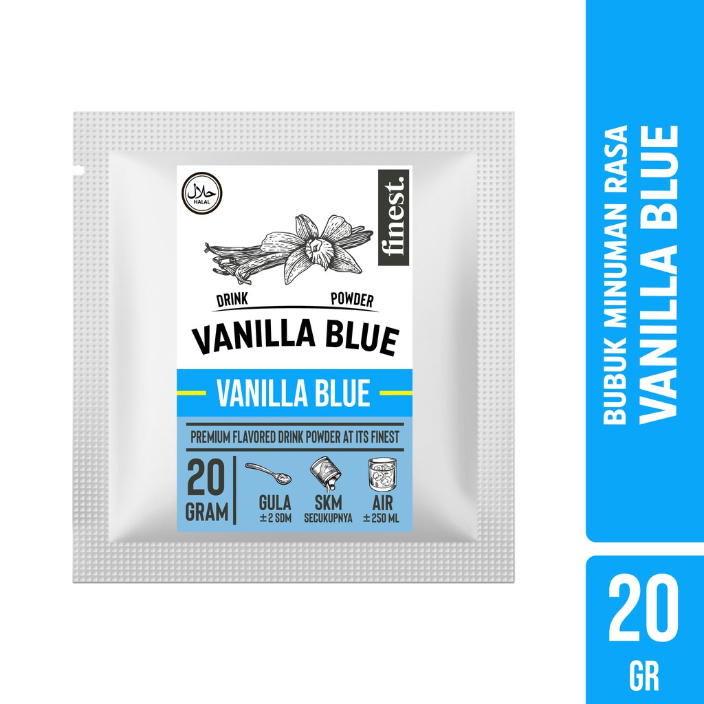 

Bubuk Minuman Rasa Vanilla Blue Drink Powder Kemasan Sachet 20 Gram