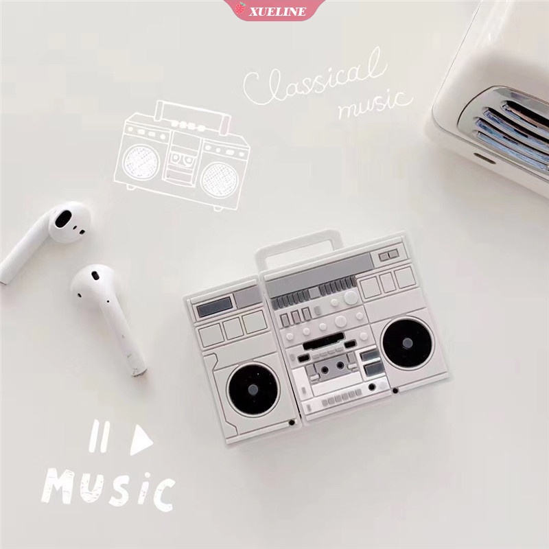 Casing Soft Case Silikon Bentuk Radio Retro Untuk AirPods 1 / 2 pro