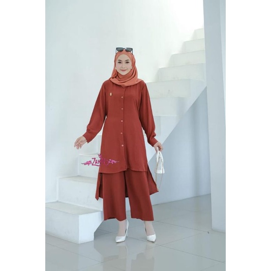 Zahin Ori//Triana Set Ori by Zahin//Set Tunik Kulot Crinkle