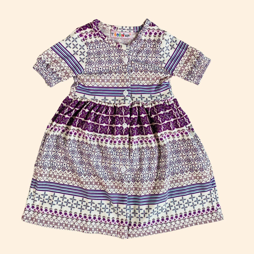 Baju Bayi Perempuan Dress Balita cewek by Bobo Kids untuk umur 2-4 tahun motif warna-warni colorful lucu