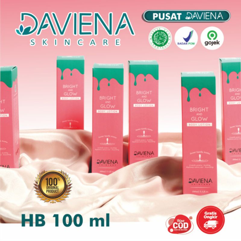 (READY)DAVIENA SKINCARE|BRIGHT AND GLOW BODY LOTION|PELEMBAB|PEMUTIH BADAN BPOM|PEMUTIH BADAN