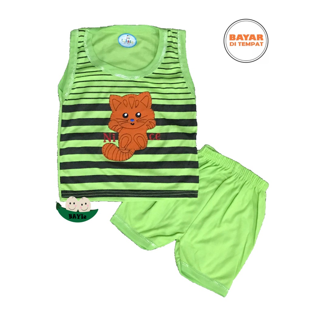 BAYIe - Setelan Kaos Oblong Singlet/KUTUNG Bayi/Anak  KADASO umur 0 - 12 bulan